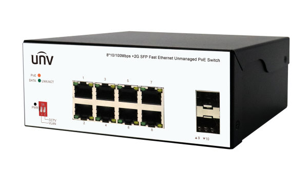 Switch POE UNV  Industrial ISW2000-8T2GP-POE-IN 8*10/100Mbps POE 2*1000Mbps SFP No administrable